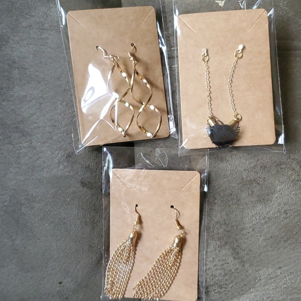 3 pair of earrings